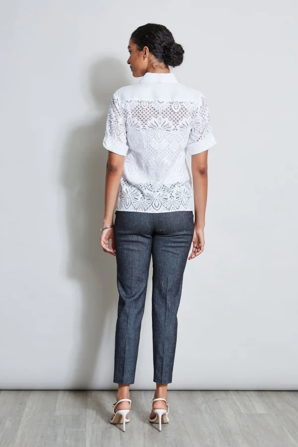 Elie Tahari Tops & Sweaters-Short Sleeve Lace Utility Shirt