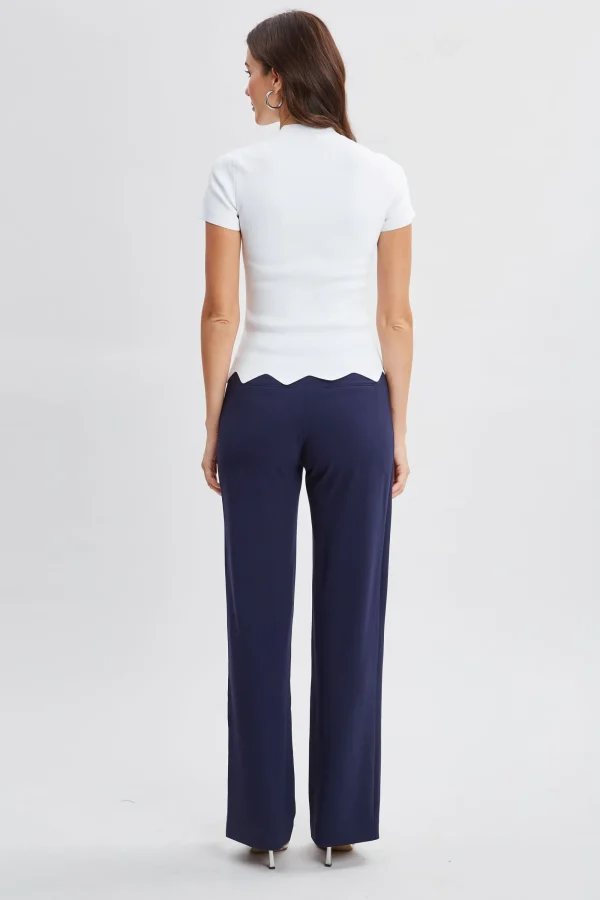 Elie Tahari Tops & Sweaters-Short Sleeve Scallop Sweater