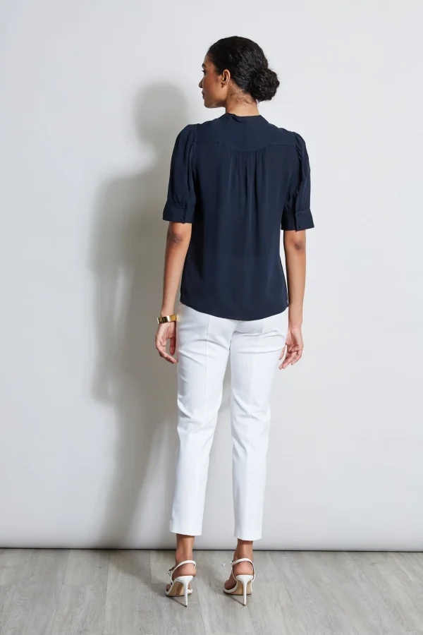 Elie Tahari Tops & Sweaters-Short Sleeve Silk Utility Shirt