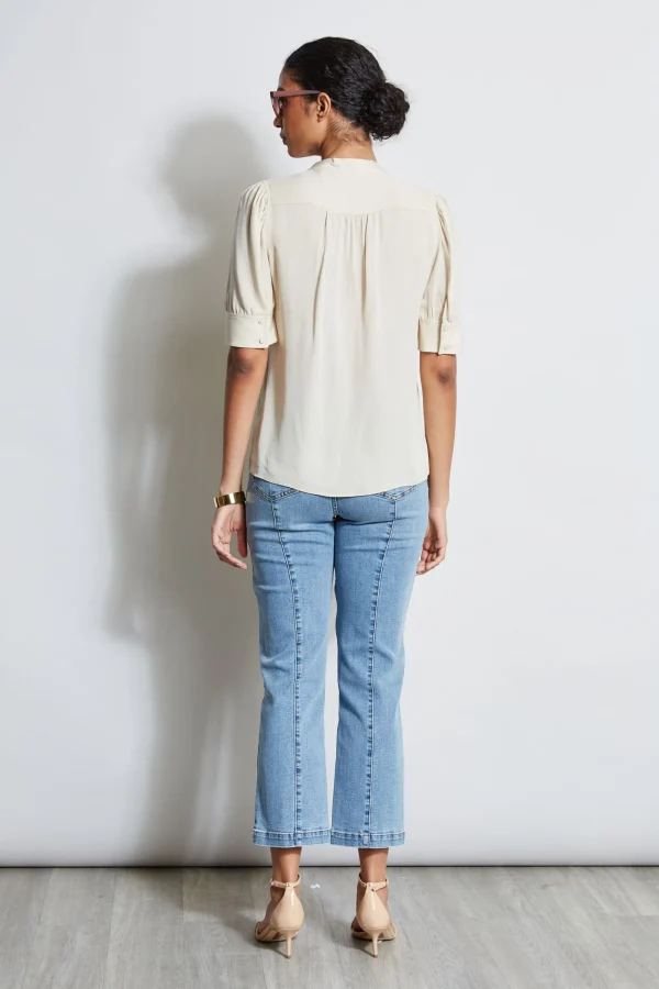 Elie Tahari Tops & Sweaters-Short Sleeve Silk Utility Shirt