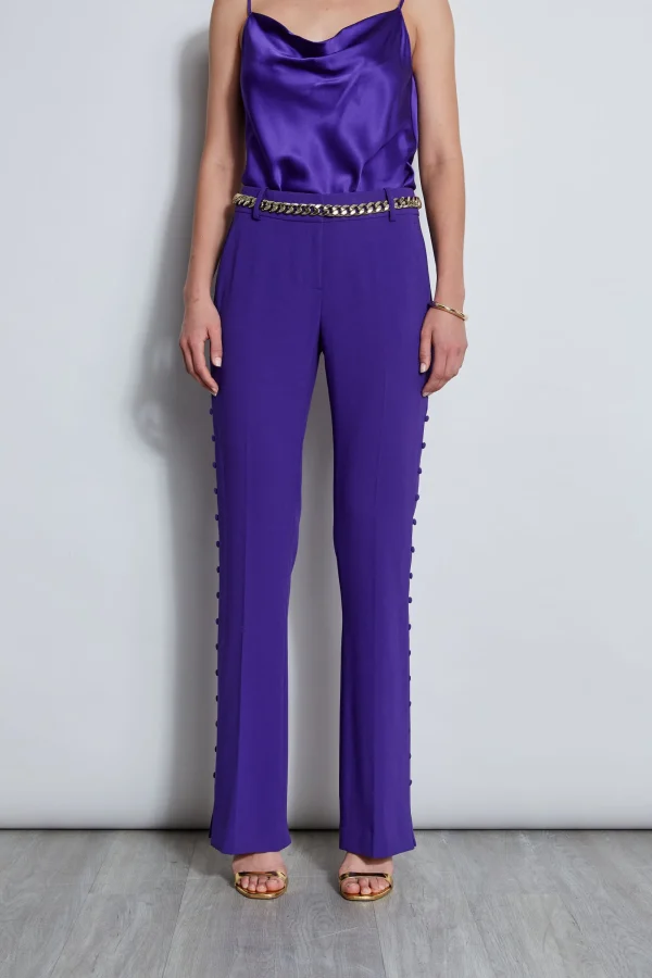 Elie Tahari Bottoms | Suiting-Side Button Crepe Pant