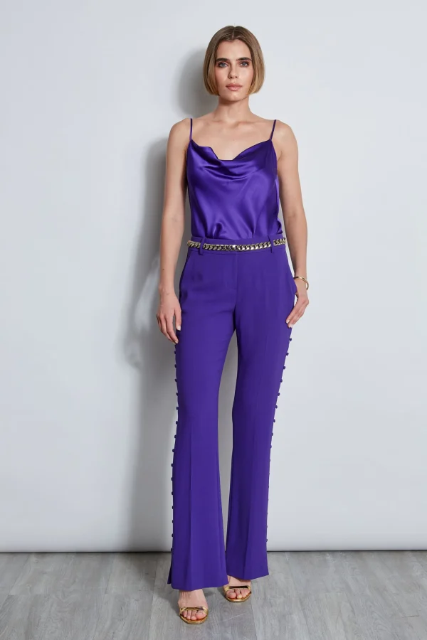 Elie Tahari Bottoms | Suiting-Side Button Crepe Pant