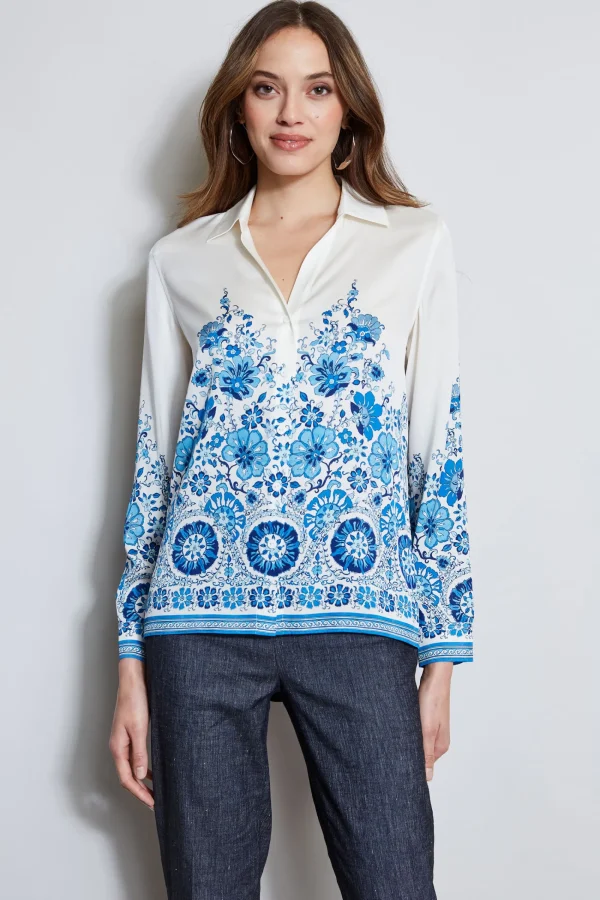 Elie Tahari Tops & Sweaters-Silk Cascade Garden Shirt