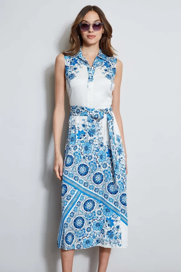 Elie Tahari Dresses & Jumpsuits | Midi Dresses-Silk Cascade Garden Shirt Dress