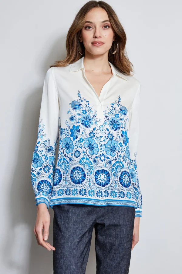 Elie Tahari Tops & Sweaters-Silk Cascade Garden Shirt