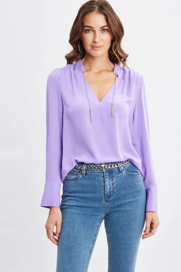 Elie Tahari Tops & Sweaters-Silk Chain Tassel Shirt