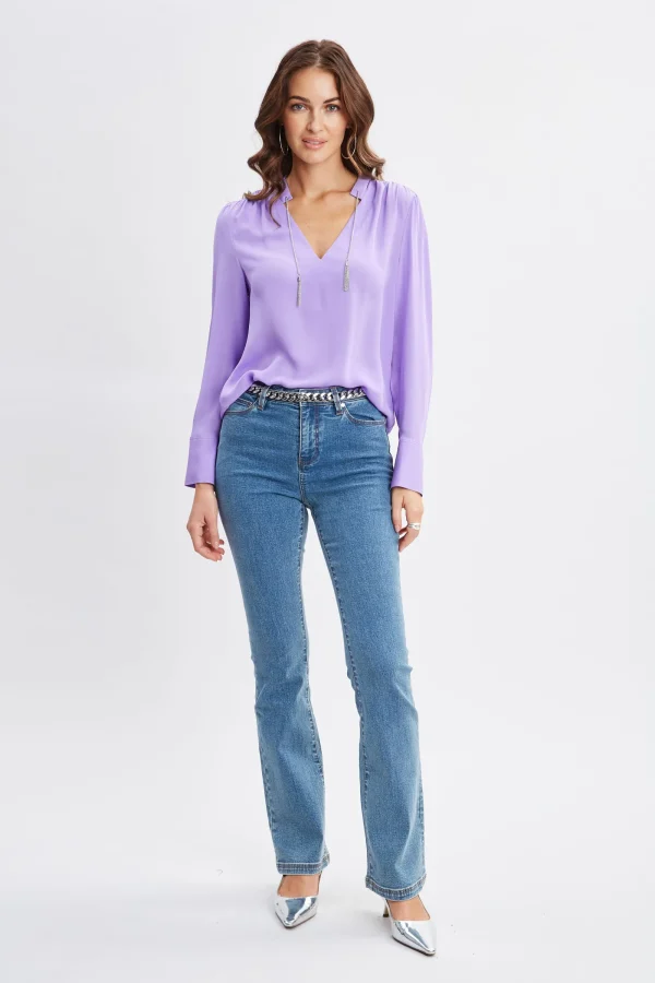 Elie Tahari Tops & Sweaters-Silk Chain Tassel Shirt