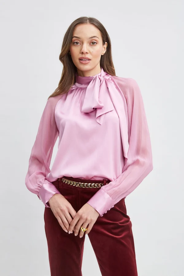 Elie Tahari Tops & Sweaters | Suiting-Silk Chiffon Sleeve Tie Shirt