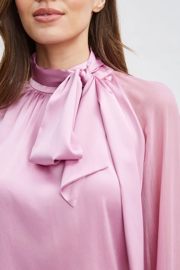 Elie Tahari Tops & Sweaters | Suiting-Silk Chiffon Sleeve Tie Shirt