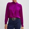 Elie Tahari Tops & Sweaters-Silk Draped Neck Shirt