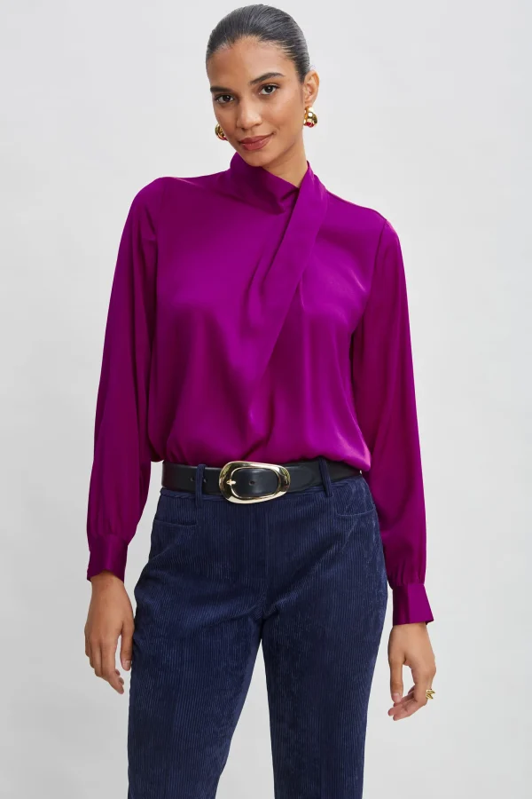 Elie Tahari Tops & Sweaters-Silk Draped Neck Shirt