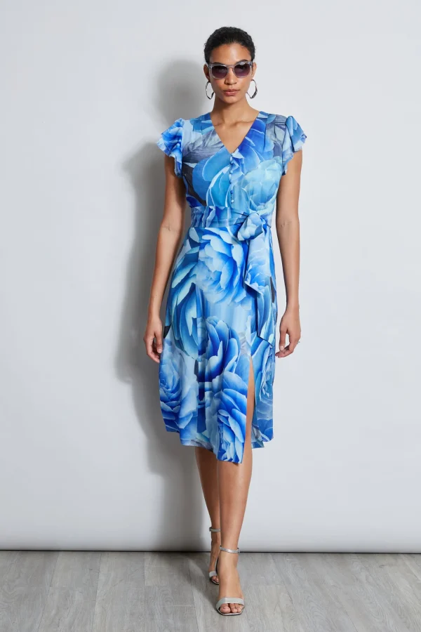 Elie Tahari Dresses & Jumpsuits | Short Sleeve Dresses-Silk Fantasy Garden Midi Dress