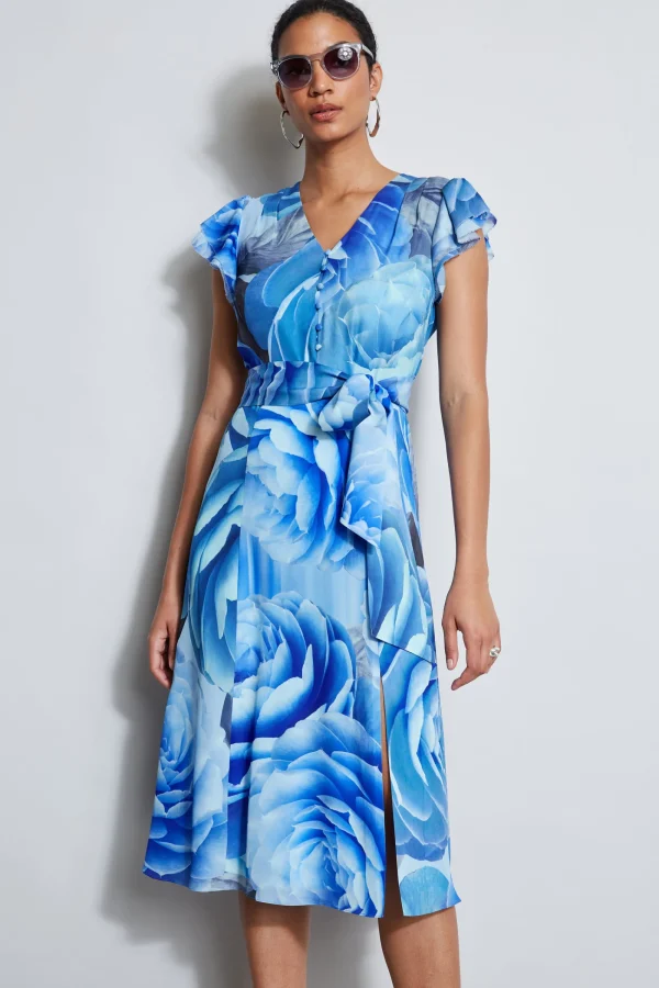 Elie Tahari Dresses & Jumpsuits | Short Sleeve Dresses-Silk Fantasy Garden Midi Dress