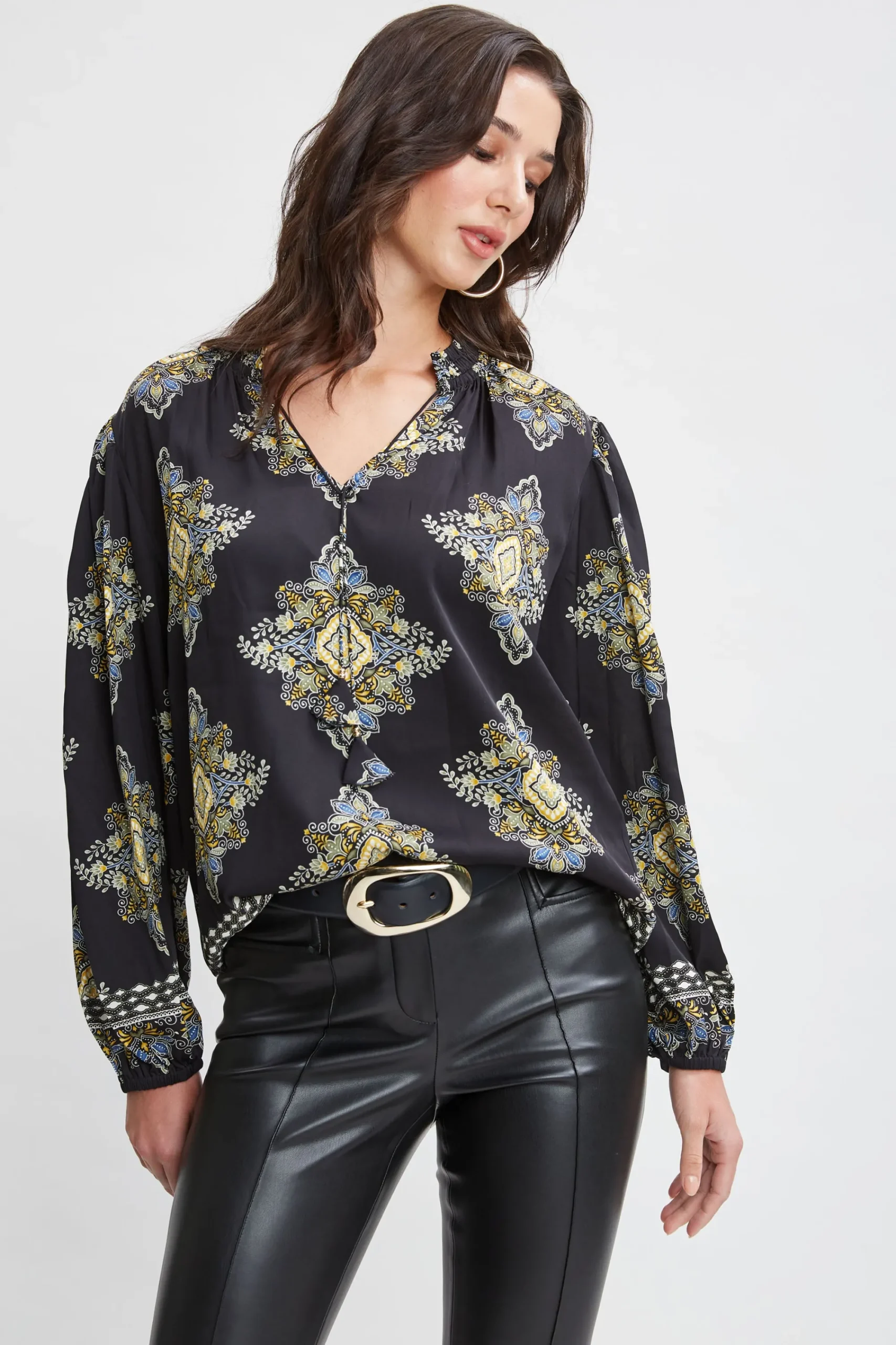 silk_geometric_shirt_2.webp Elie Tahari Tops & Sweaters-Silk Geometric Shirt