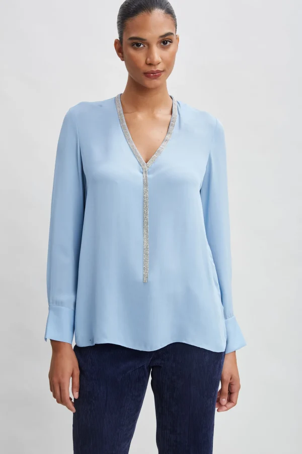 Elie Tahari Tops & Sweaters-Silk Long Sleeve Chain Shirt