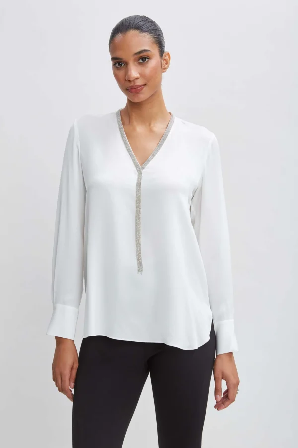 Elie Tahari Tops & Sweaters-Silk Long Sleeve Chain Shirt