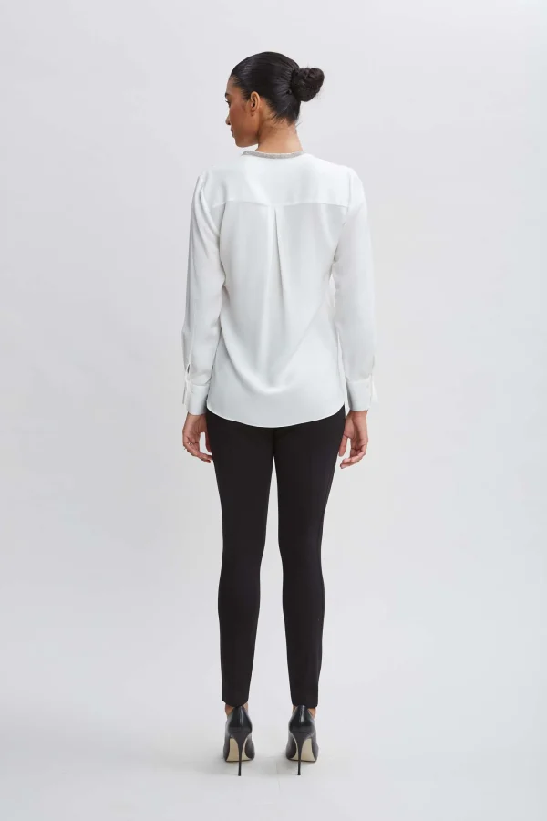 Elie Tahari Tops & Sweaters-Silk Long Sleeve Chain Shirt