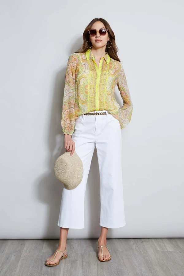 Elie Tahari Tops & Sweaters-Silk Mosaic Tile Button Down Shirt