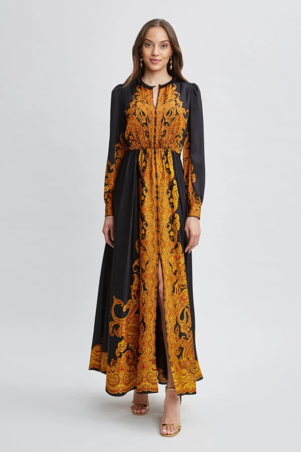 Elie Tahari Long Sleeve Dresses | Dresses & Jumpsuits-Silk Paisley Maxi Dress