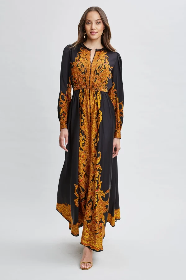 Elie Tahari Long Sleeve Dresses | Dresses & Jumpsuits-Silk Paisley Maxi Dress