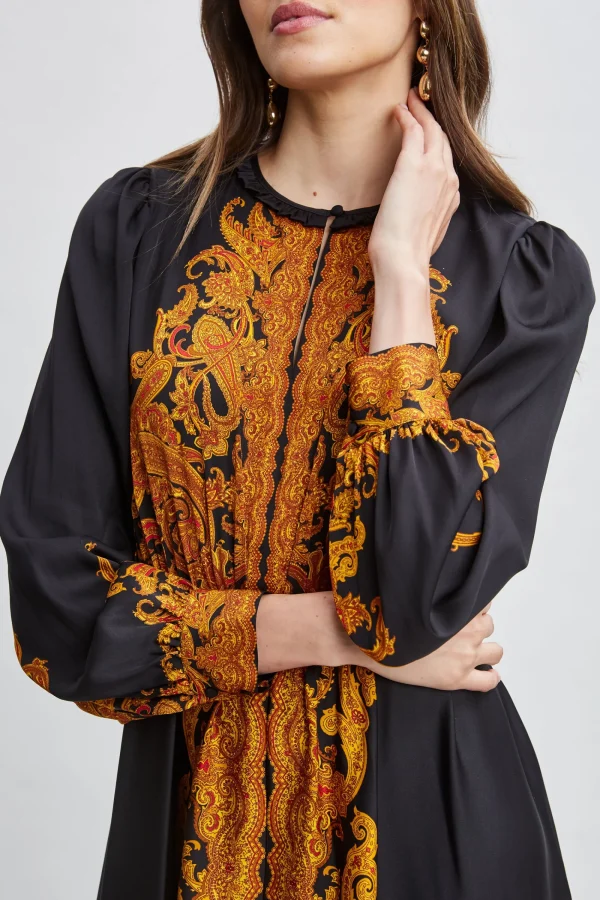 Elie Tahari Long Sleeve Dresses | Dresses & Jumpsuits-Silk Paisley Maxi Dress