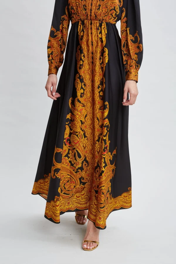 Elie Tahari Long Sleeve Dresses | Dresses & Jumpsuits-Silk Paisley Maxi Dress