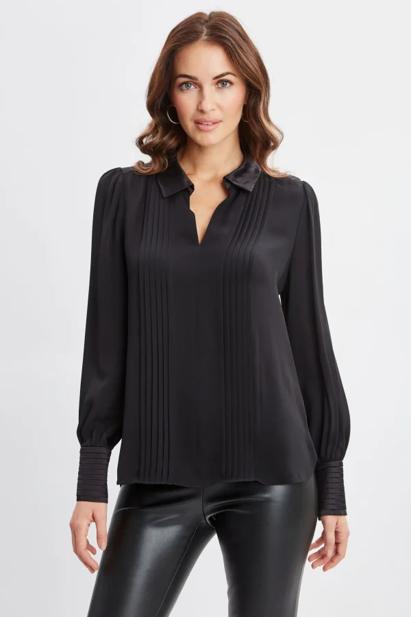 Elie Tahari Tops & Sweaters-Silk Pintuck Shirt