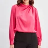 Elie Tahari Tops & Sweaters-Silk Pleated Draped Neck Shirt