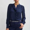 Elie Tahari Tops & Sweaters | Suiting-Silk Ruffle Button Down Shirt