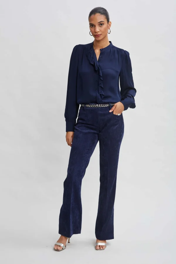 Elie Tahari Tops & Sweaters | Suiting-Silk Ruffle Button Down Shirt