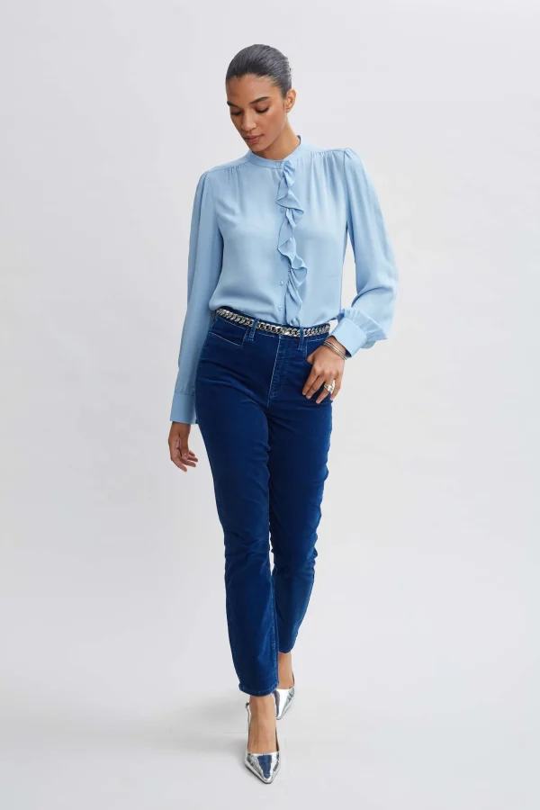 Elie Tahari Tops & Sweaters | Suiting-Silk Ruffle Button Down Shirt