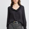 Elie Tahari Tops & Sweaters-Silk Ruffle Neck Shirt