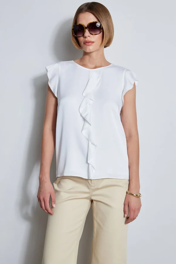 Elie Tahari Tops & Sweaters-Silk Ruffle Shirt