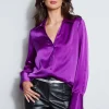 Elie Tahari Tops & Sweaters | Suiting-Silk Satin Button Down Shirt