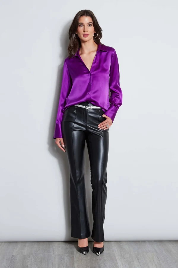 Elie Tahari Tops & Sweaters | Suiting-Silk Satin Button Down Shirt