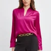 Elie Tahari Tops & Sweaters-Silk Satin Contour Neck Shirt