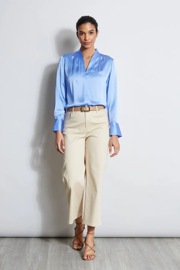 Elie Tahari Tops & Sweaters-Silk Satin Contour Neck Shirt