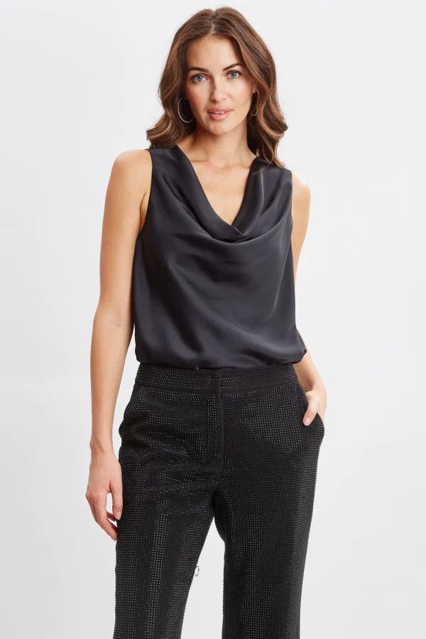 Elie Tahari Tops & Sweaters-Silk Satin Cowl Neck Top