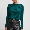 Elie Tahari Tops & Sweaters-Silk Satin Draped Neck Shirt