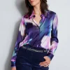 Elie Tahari Tops & Sweaters-Silk Satin Moire Floral Shirt