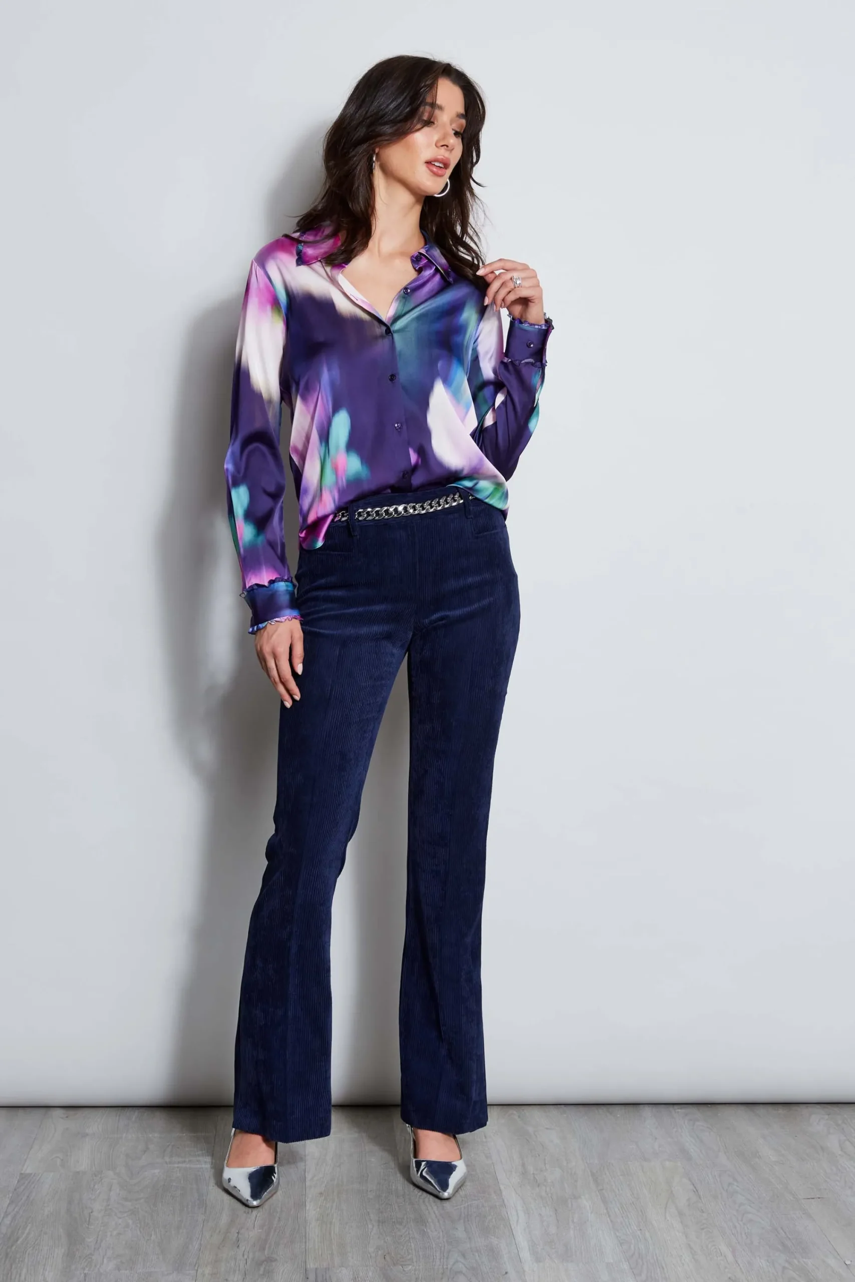 silk_satin_moire_floral_s_2.webp Elie Tahari Tops & Sweaters-Silk Satin Moire Floral Shirt