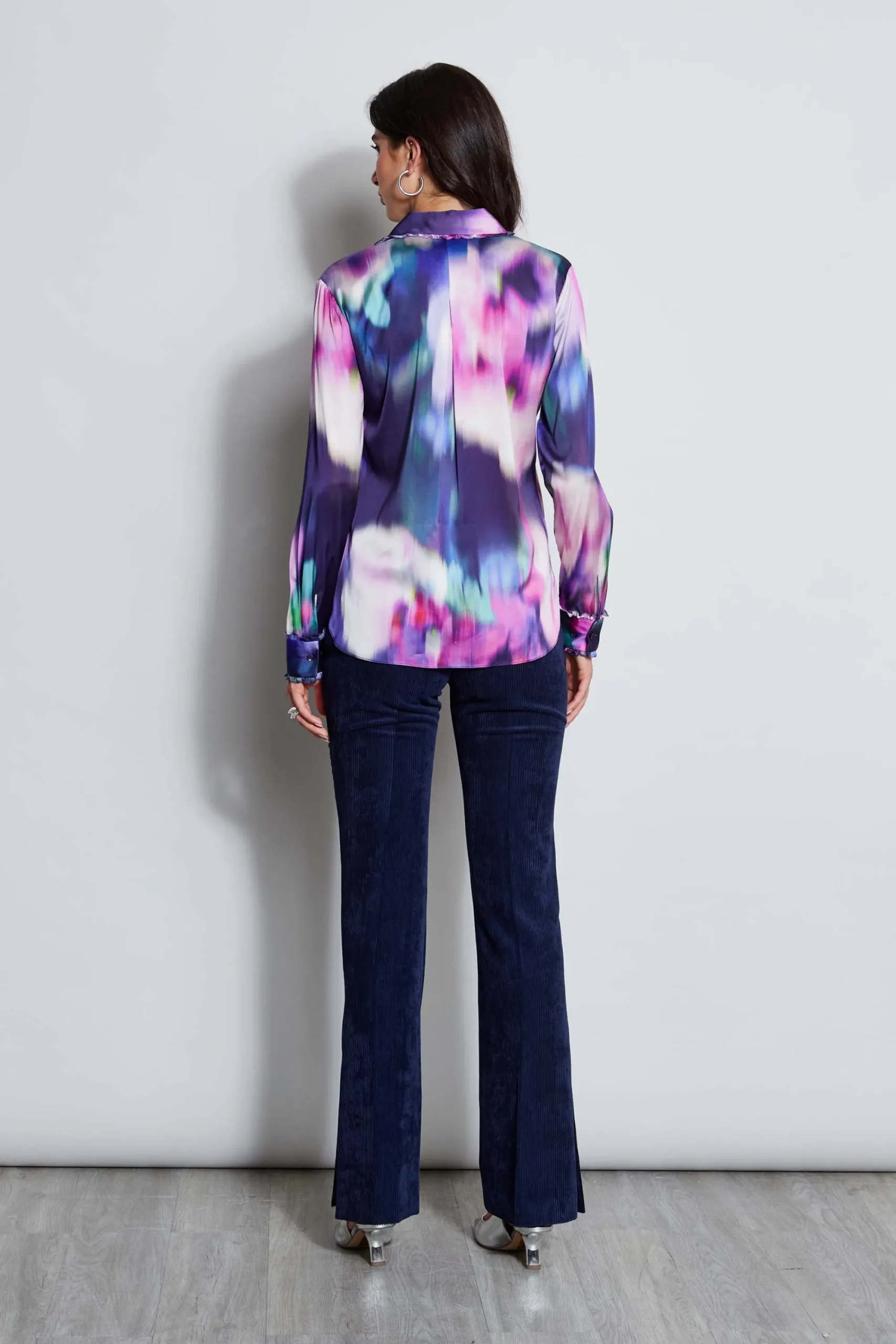 silk_satin_moire_floral_s_5.webp Elie Tahari Tops & Sweaters-Silk Satin Moire Floral Shirt