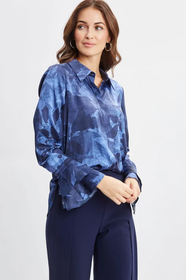 Elie Tahari Tops & Sweaters-Silk Satin Night Shadow Shirt