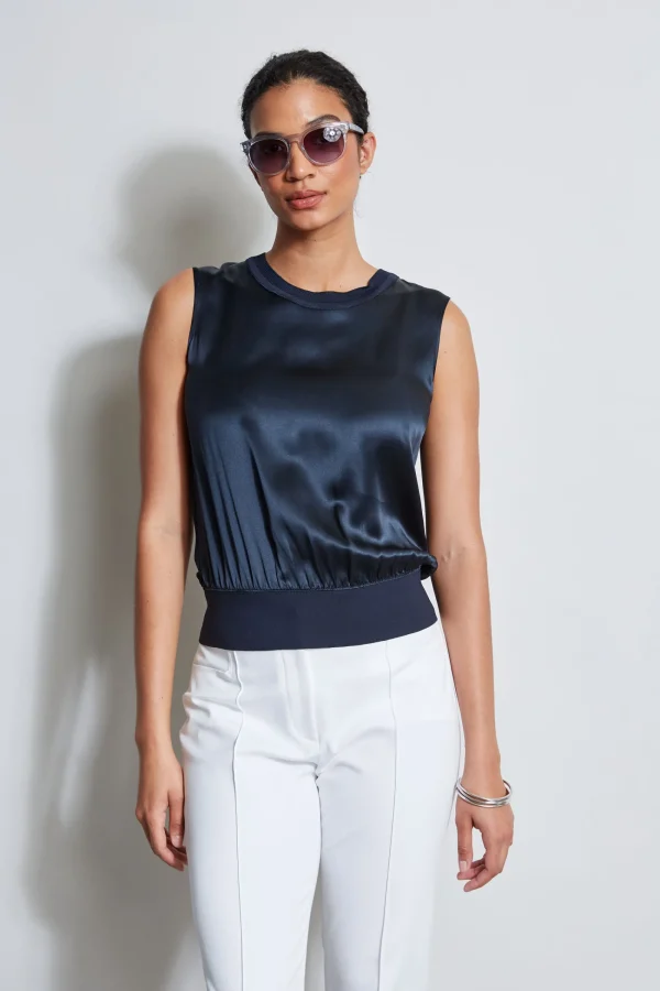 Elie Tahari Tops & Sweaters-Silk Satin Rib Shirt