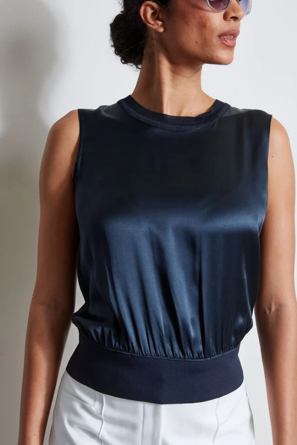 Elie Tahari Tops & Sweaters-Silk Satin Rib Shirt