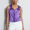 Elie Tahari Tops & Sweaters-Silk Satin Sleeveless Cascade Shirt