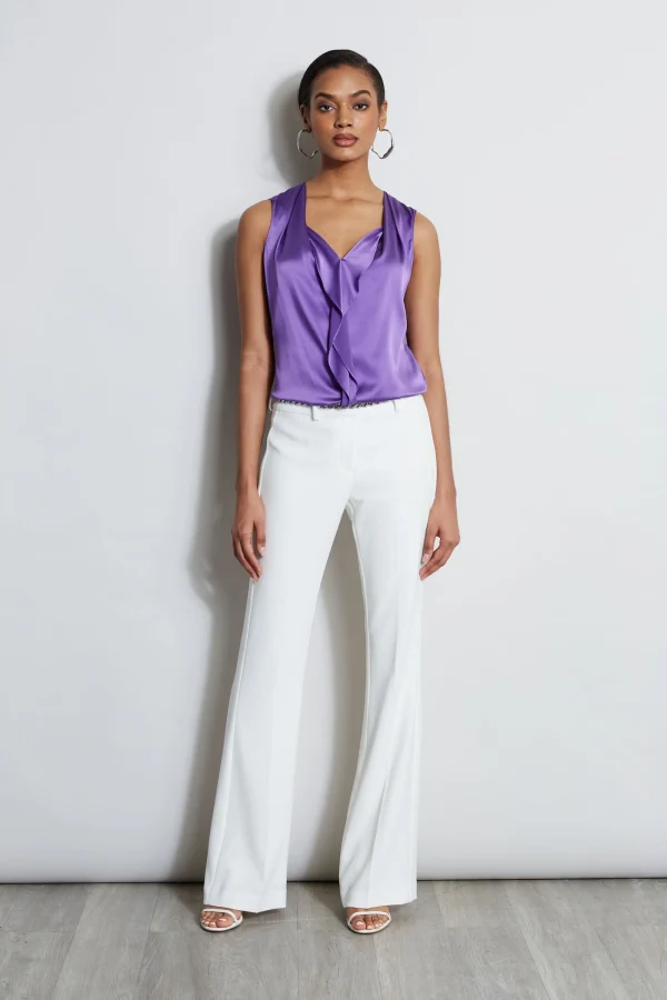 Elie Tahari Tops & Sweaters-Silk Satin Sleeveless Cascade Shirt