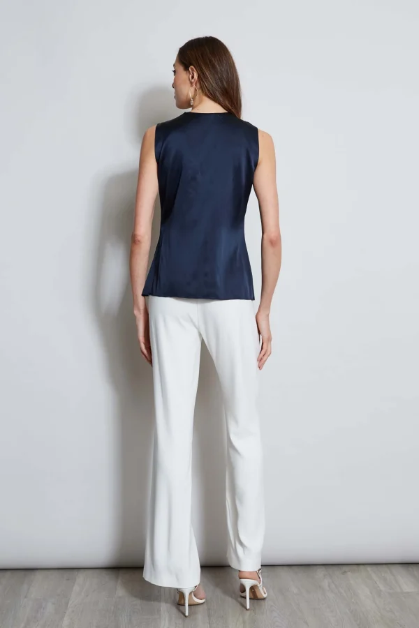 Elie Tahari Tops & Sweaters-Silk Satin Sleeveless Cascade Shirt