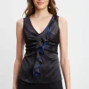 Elie Tahari Tops & Sweaters-Silk Satin Sleeveless Ruffle Top