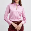 Elie Tahari Tops & Sweaters-Silk Satin Twist Neck Shirt